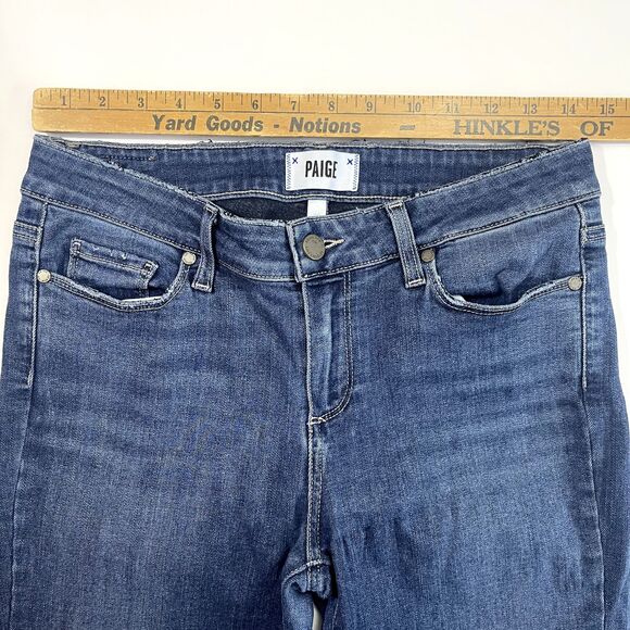 Paige Skyline Ankle Peg Jeans Womens 29 Skinny Mid-Rise Stretch Blue Denim - Picture 6 of 8